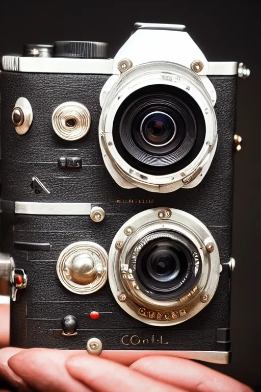 Image similar to The most complex looking camera ever made, photo taken by someone who doesn't know how to use a camera by Annie Lebovitz and Steve McCurry Ultra detailed, hyper realistic, 4k