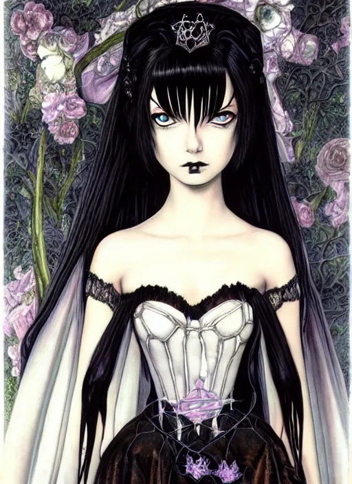 Image similar to ( ( gothic # ) ) princess portrait *. *. by battle angel alita * *, rene lalique, highly detailded, ( ( misa amane # ) ), by william - adolphe bouguerea