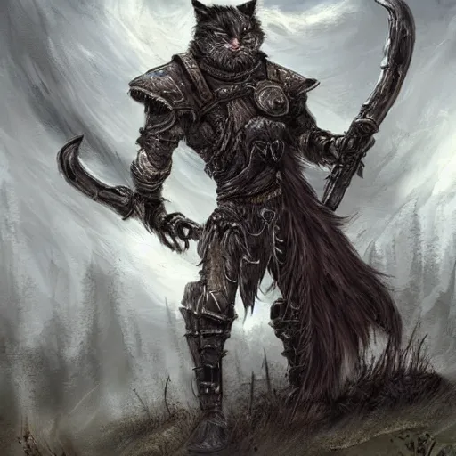 Image similar to landscape fantasy elden ring undead warrior cats