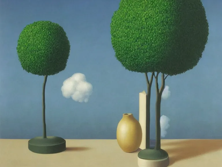 Image similar to painting by rene magritte, high detail, high resolution