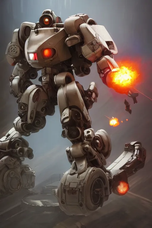 Image similar to mechwarrior 5 : mercenaries mech megaman transformer robot boss tank engine game octane render, 4 k, hd 2 0 2 2 3 d cgi rtx hdr style chrome reflexion glow fanart jesper ejsing, by rhads, makoto shinkai borderlands and by feng zhu rossdraws artstation by digital cinematic pixar and disney unreal zbrush central hardmesh