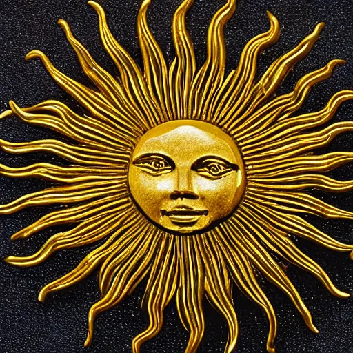 Image similar to a gold crown shaped like sun rays