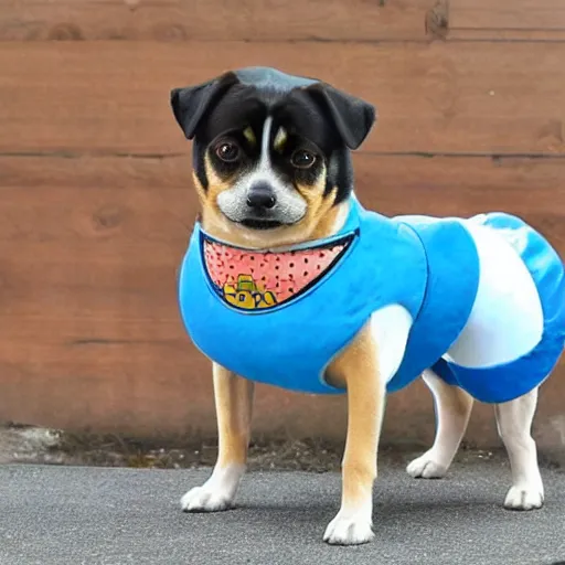 Image similar to dog as Doraemon