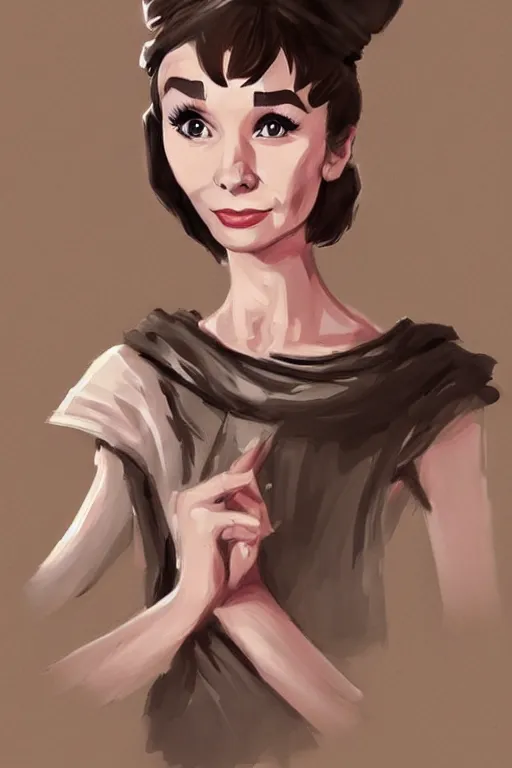 Prompt: audrey hepburn portrait as anew 6. txtt as a dnd character fantasy art.