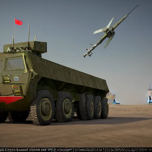 Prompt: Half Watermelon and half military HIMARS vehicle with epic weapons, launching rockets on a battlefield, russian city as background. Concept digital 3D art in style of Caspar David Friedrich, Less watermelon more military HIMARS vehicle. Rendered in unreal engine 5, artstationHD, 4k, 8k, 3d render, 3d Houdini, cinema 4d, octane epic RTX volumetric dramatic light