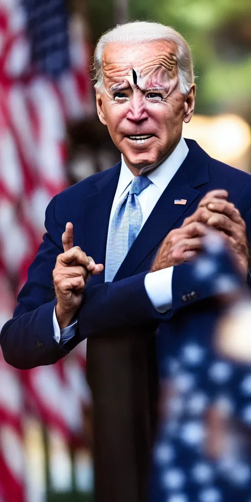 Image similar to Joe Biden as Goofy, 100mm portrait, bokeh, detailed, award-winning