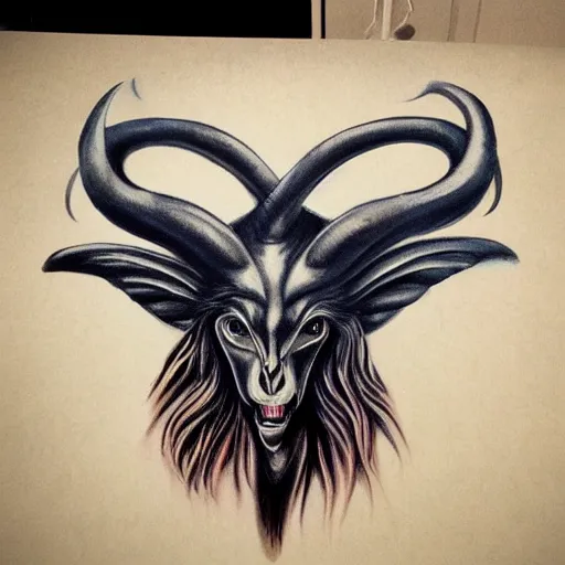 Prompt: baphomet, airbrush