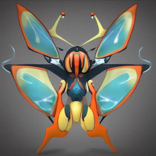 Prompt: a pokemon that looks like a butterfly, a butterfly with six wings ， trending on art station. unreal engine.