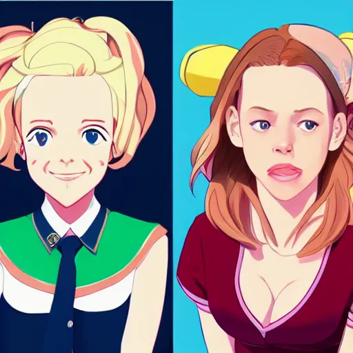 Prompt: portrait of rachel mcadams as regina george from mean girls, highschool background, rich vivid colors, ambient lighting, dynamic lighting, 4k, official media, anime key visual, makoto shinkai, ilya kuvshinov, lois van baarle, rossdraws, detailed, trending on artstation