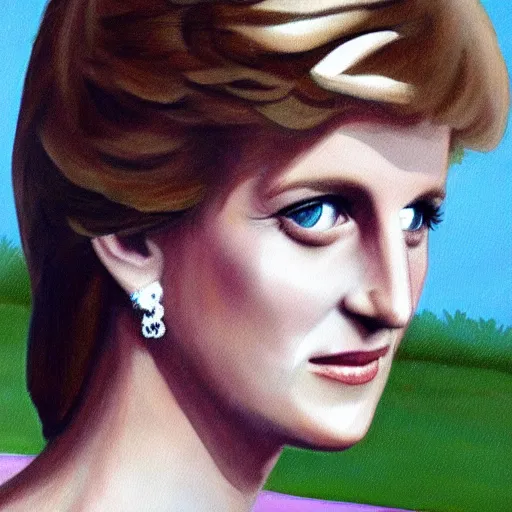 Image similar to painting of princess diana in the style of michelangelo