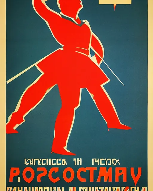 Image similar to Soviet Russia propaganda poster of a programer yelling at computer