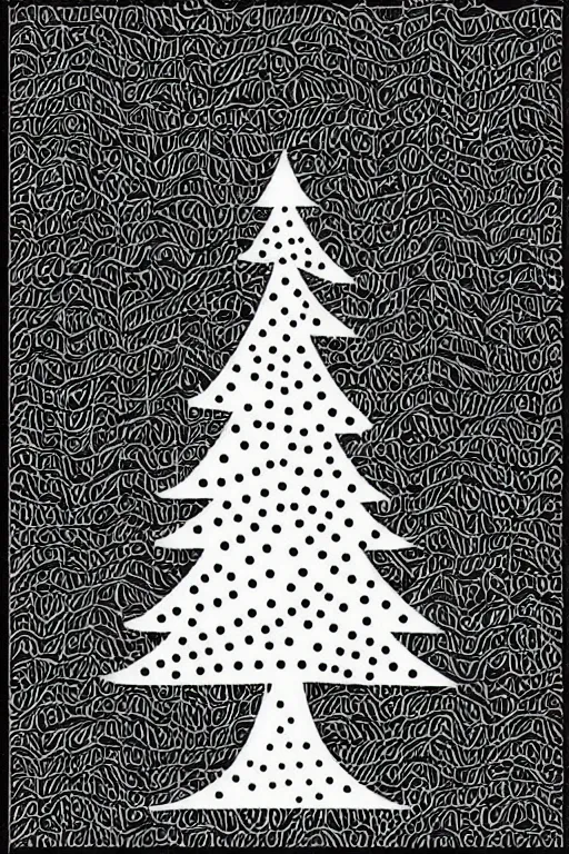 Image similar to minimalist boho style art of a christmas tree, illustration, vector art