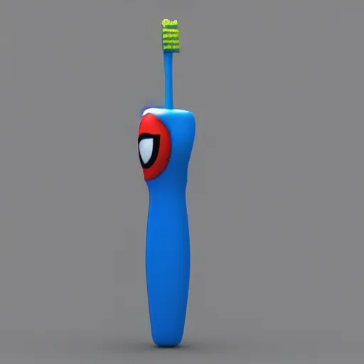 Prompt: 3 d render of a spiderman toothbrush, trending on artstation