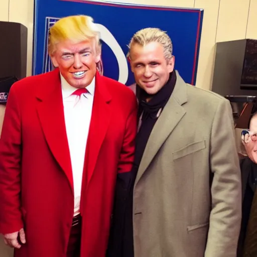 Image similar to among us impostor hanging out with donald trump