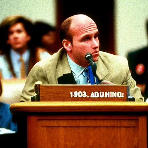 Prompt: airbud testifying before congress, 1 9 9 0 s photograph