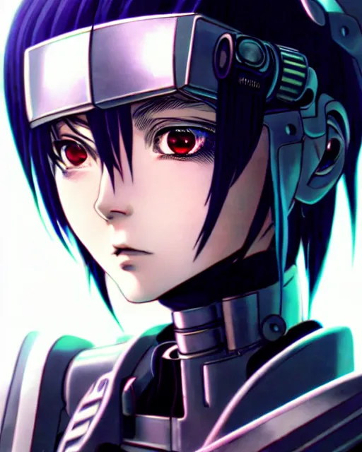 Image similar to portrait Anime cyberpunk cyborg girl in mechanical armor, blame, cute-fine-face, black-hair pretty face, realistic shaded Perfect face, fine details. Anime. Warhammer 40000, realistic shaded lighting, by Ilya Kuvshinov katsuhiro otomo ghost-in-the-shell, magali villeneuve, artgerm, rutkowski, WLOP Jeremy Lipkin and Giuseppe Dangelico Pino and Michael Garmash and Rob Rey and Tsutomu Nihei