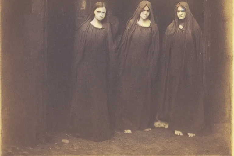 Image similar to three young women at the sepulchre, julia margaret cameron