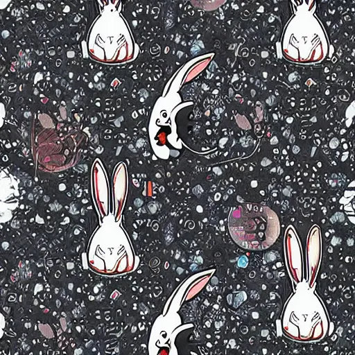 Image similar to A lost sci-fi rabbit, space rabbit, interstellar black hole, by James Jean And WLOPPRO