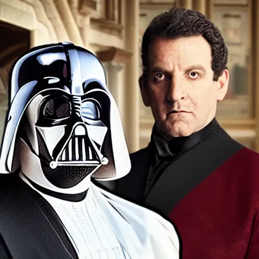 Prompt: Darth Vader and Darth Maul star in Downton Abbey