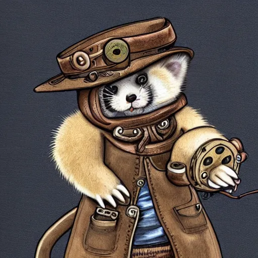 Image similar to steampunk ferret in tophet art