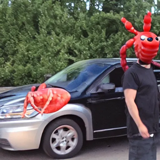 Image similar to Dashcam footage of David Schwimmer dressed as a lobster