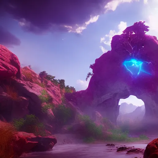 Image similar to the creation of the first god, vivid colors, unreal engine 5, cinematic, beautiful