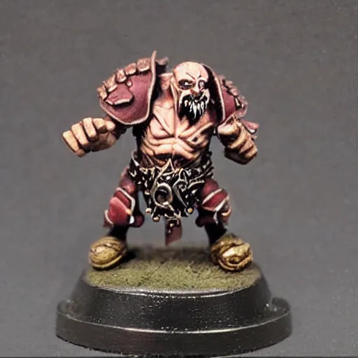 Image similar to chaos dwarf smith from warhammer fantasy : : head and torso oil painting