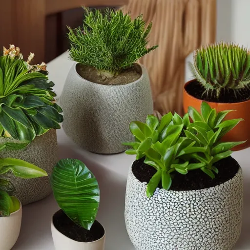 Image similar to an architectural, unique pot made for houseplants