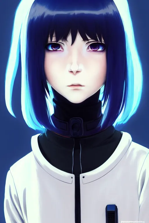 Image similar to portrait Anime cyborg girl in nun clothes, cyberpunk, holy church cute-fine-face, white-hair pretty face, realistic shaded Perfect face, fine details. Anime. realistic shaded lighting by Ilya Kuvshinov katsuhiro otomo ghost-in-the-shell, magali villeneuve, artgerm, rutkowski, WLOP Jeremy Lipkin and Giuseppe Dangelico Pino and Michael Garmash and Rob Rey