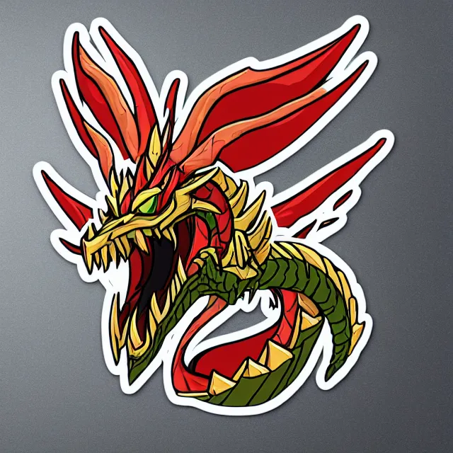 Image similar to svg sticker art of a dargon