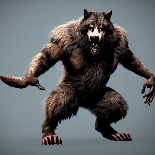 Image similar to cute handsome cuddly werewolf from van helsing unreal engine hyperreallistic render 8k character concept art masterpiece