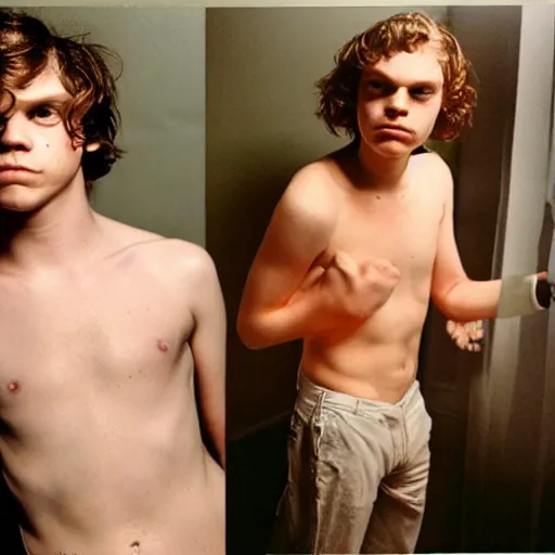 Prompt: evan peters showing his arm pits, by nan goldin, by larry clark, by terry richardson, fashion, vman magazine