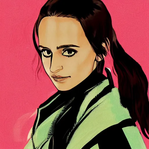 Prompt: Alicia Vikander portrait in the style of wataboku, anime