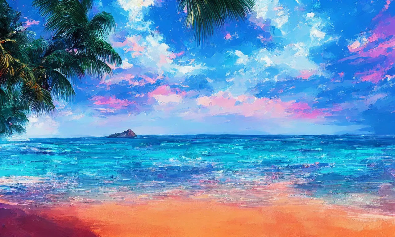 Image similar to paradise beach by alena aenami artworks in 4 k