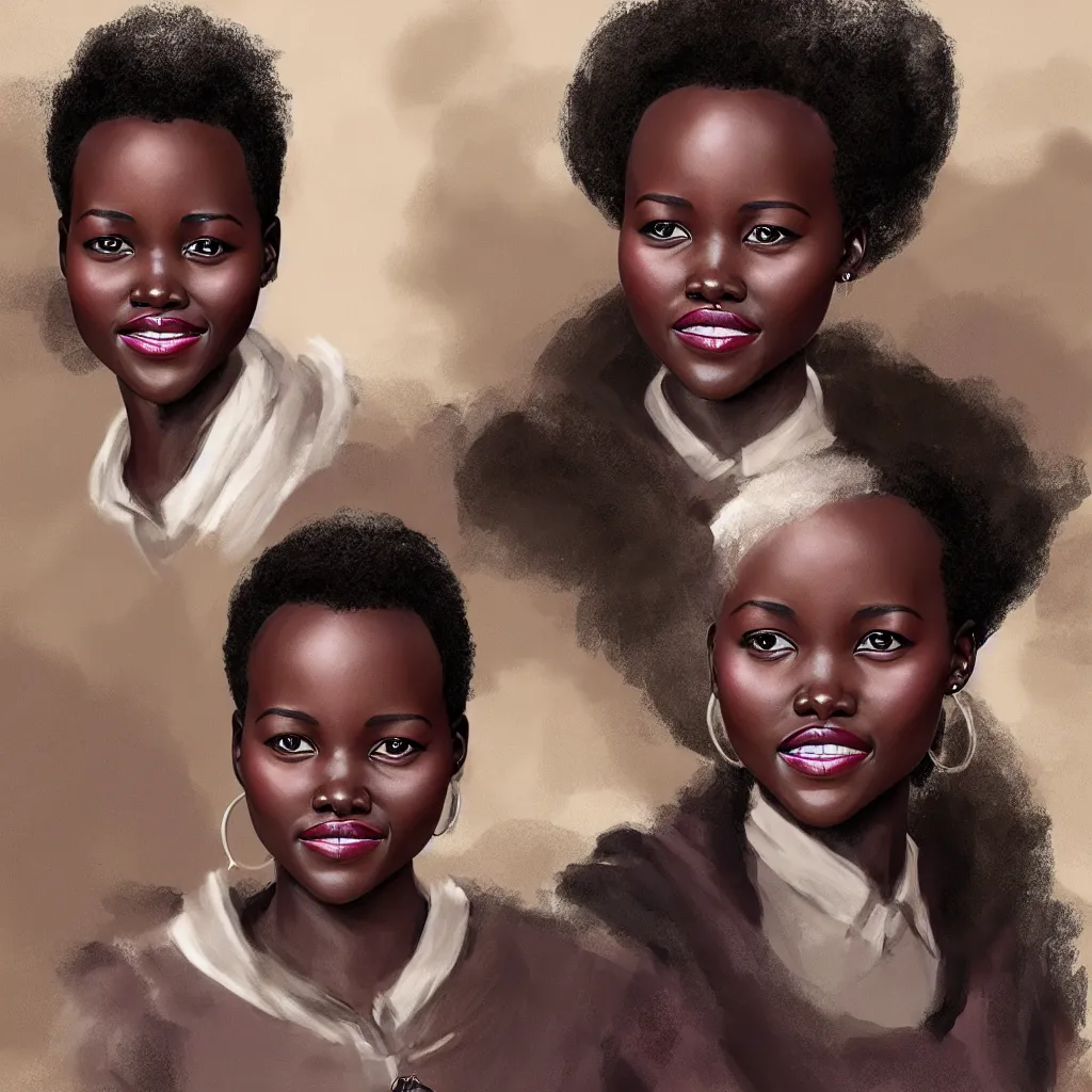 Prompt: lupita nyongo as hermione granger, concept art