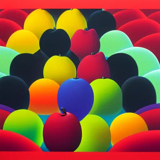 Image similar to fruit by shusei nagaoka, kaws, airbrush on canvas, pastell colours, cell shaded, 8 k