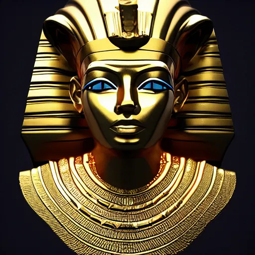 3d render of a pharaoh covered in glowing gold | Stable Diffusion | OpenArt