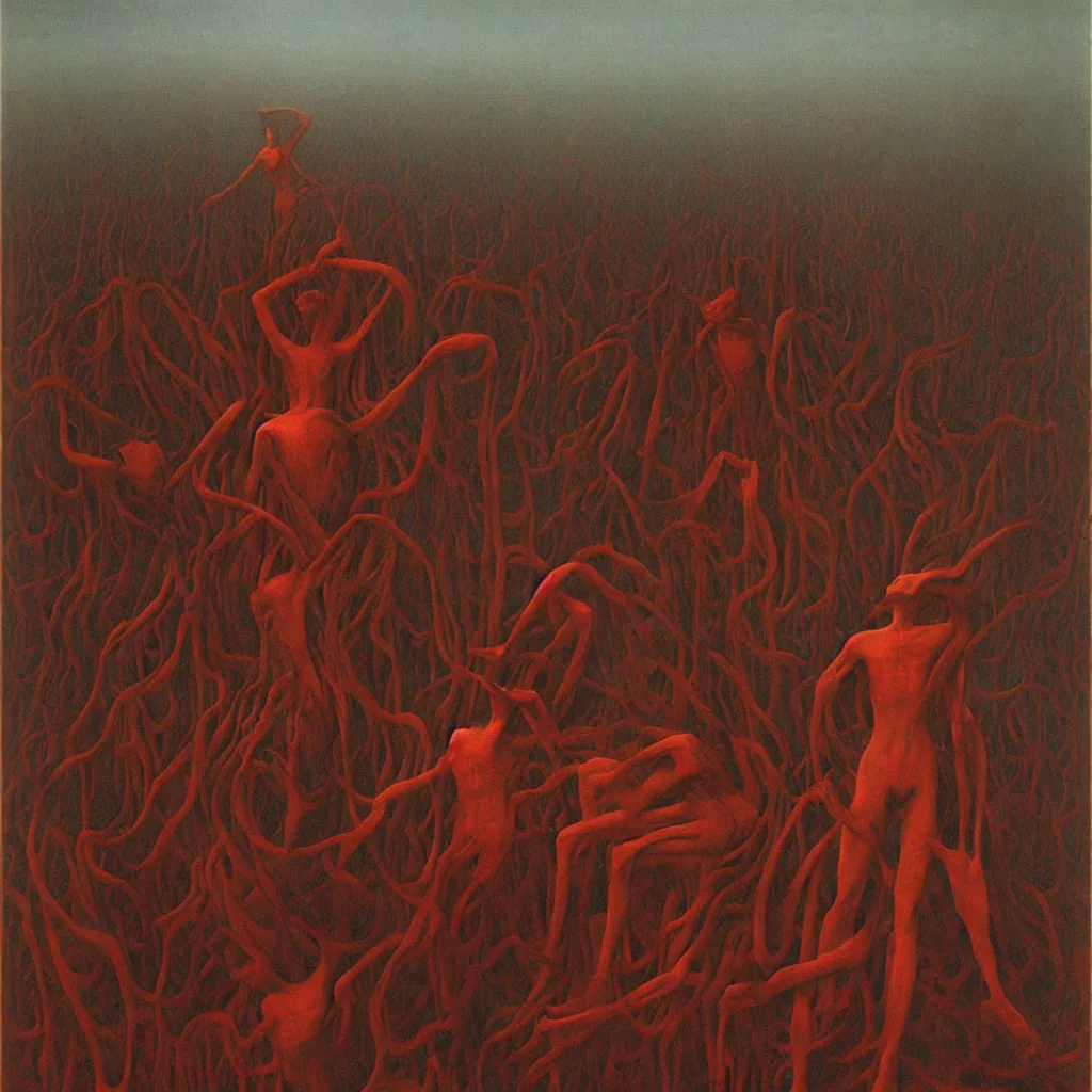 Image similar to Arena. Vile. Anger. Contempt. Zdzisław Beksiński.