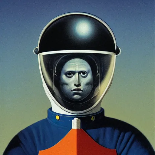 Image similar to Portrait of Napoleon wearing an astronaut helmet, Edward Hopper and James Gilleard, Zdzislaw Beksinski, Mark Ryden, Wolfgang Lettl highly detailed, hints of Yayoi Kasuma