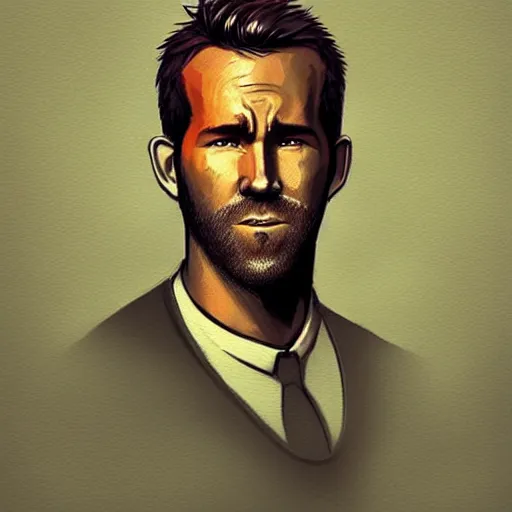 Image similar to “ portrait of ryan reynolds by greg rutkowski, young, attractive, highly detailed portrait, scifi, digital painting, artstation, concept art, smooth, sharp foccus ilustration, artstation hq ”