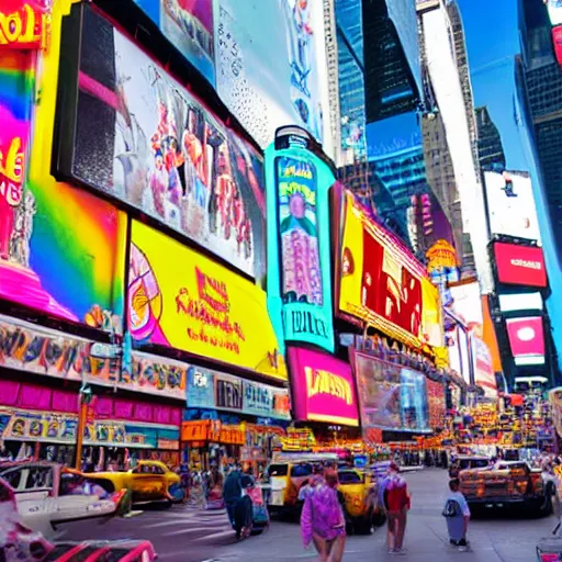 Prompt: a big candyland shop in times square