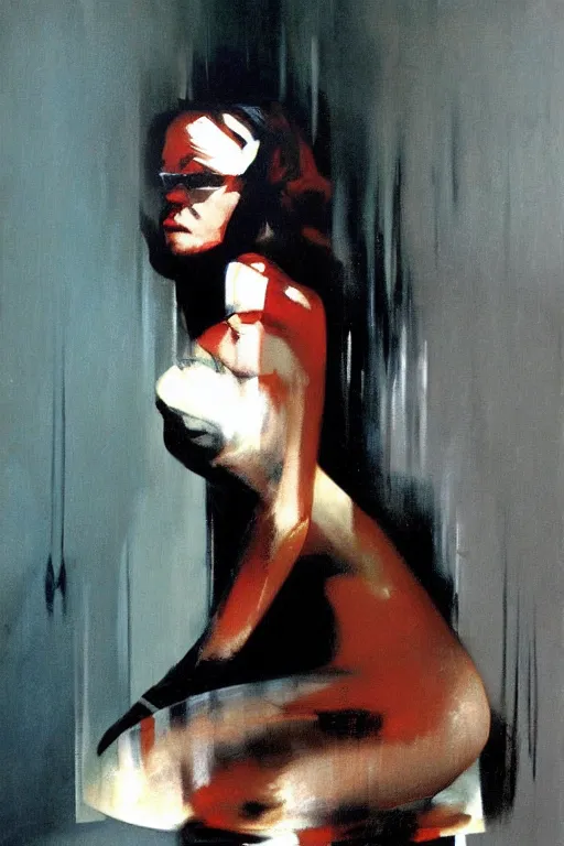 Image similar to your mother in a darkened room, painted by phil hale and rick berry