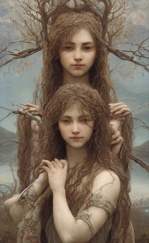 Image similar to kindness, highly detailed, concept art, intricate, sharp focus, einar jonsson and bouguereau