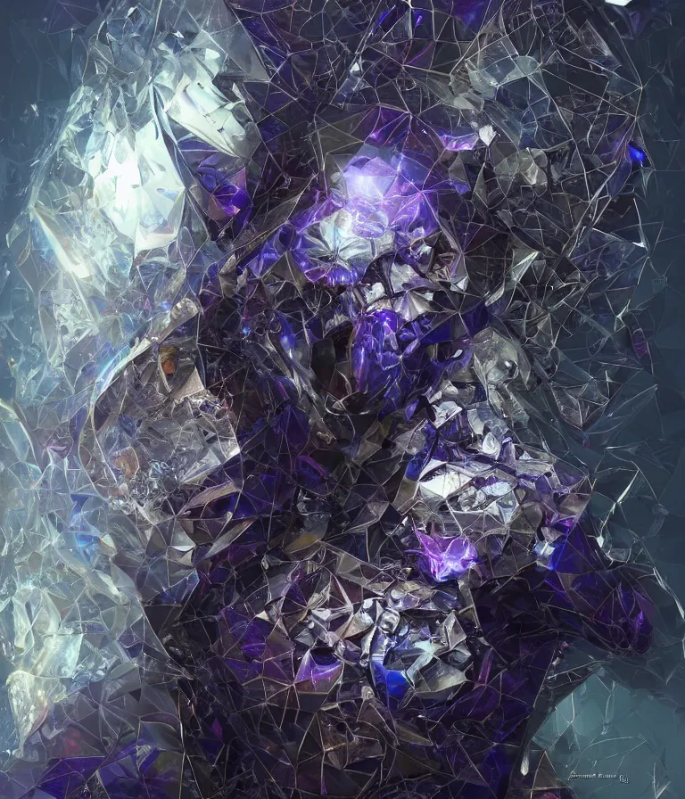 Image similar to front!!! shot of a court jester!!! character, mesmerizing fractal hypercubes, platinum cracked, dark holography!!!, future, metallic galactic, crystalline edges, polygonal, elegant, highly detailed, centered, (((artstation, concept art, jagged, sharp focus, artgerm, Tomasz Alen Kopera, Peter Mohrbacher, donato giancola, Joseph Christian Leyendecker, WLOP, Boris Vallejo))), ((raytracing)), mugshot!!!!!, ugly!!!!!!, octane render, nvidia raytracing demo, octane render, nvidia raytracing demo, octane render, nvidia raytracing demo, 8K, cinematic, masterpiece, fine portrait