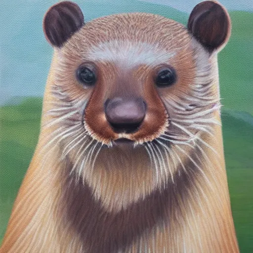 Image similar to oil painting of royal king otter