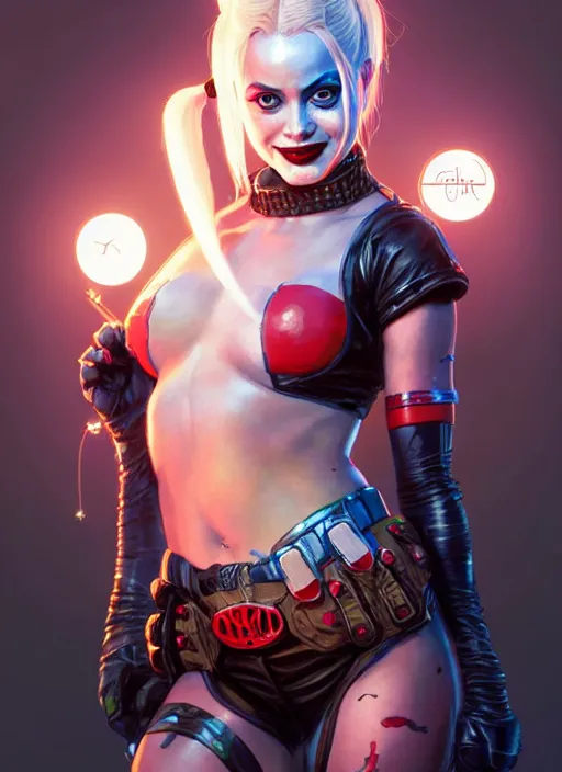 Image similar to portrait of apex legends harley quinn, intricate, elegant, glowing lights, highly detailed, digital painting, artstation, glamor pose, concept art, smooth, sharp focus, illustration, art by artgerm and greg rutkowski, artey freytag