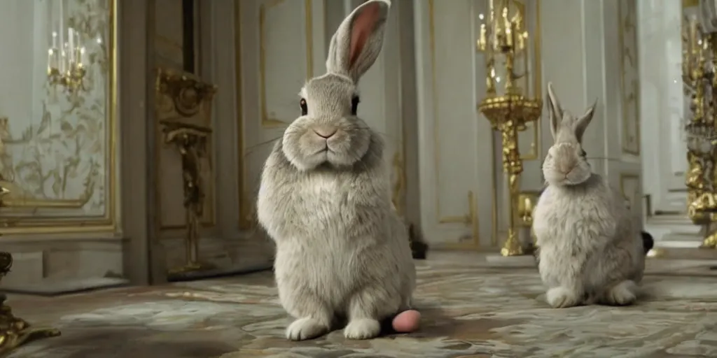 Image similar to a rabbit in the movie russian ark, screenshot