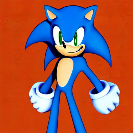 Prompt: digital art of Sonic, in the style of Yuji Uekawa