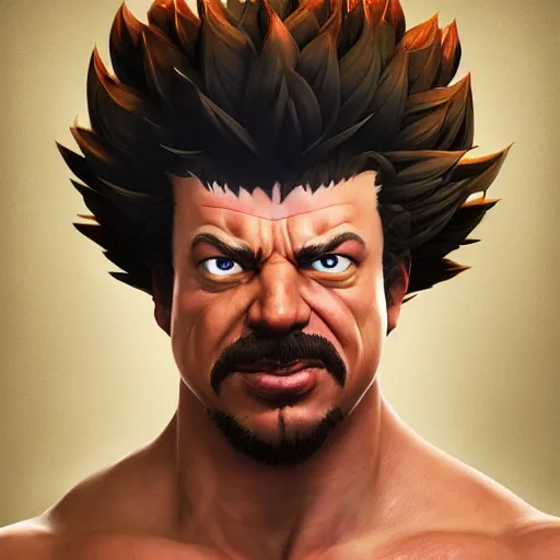 Image similar to danny mcbride as e. honda street fighter, portrait, ultra realistic, concept art, intricate details, highly detailed, photorealistic, octane render, 8 k, unreal engine, art by frank frazetta, simon bisley, brom