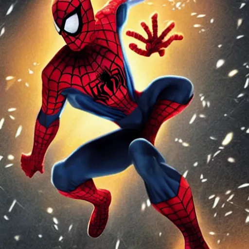 Image similar to spiderman is a super Saiyan